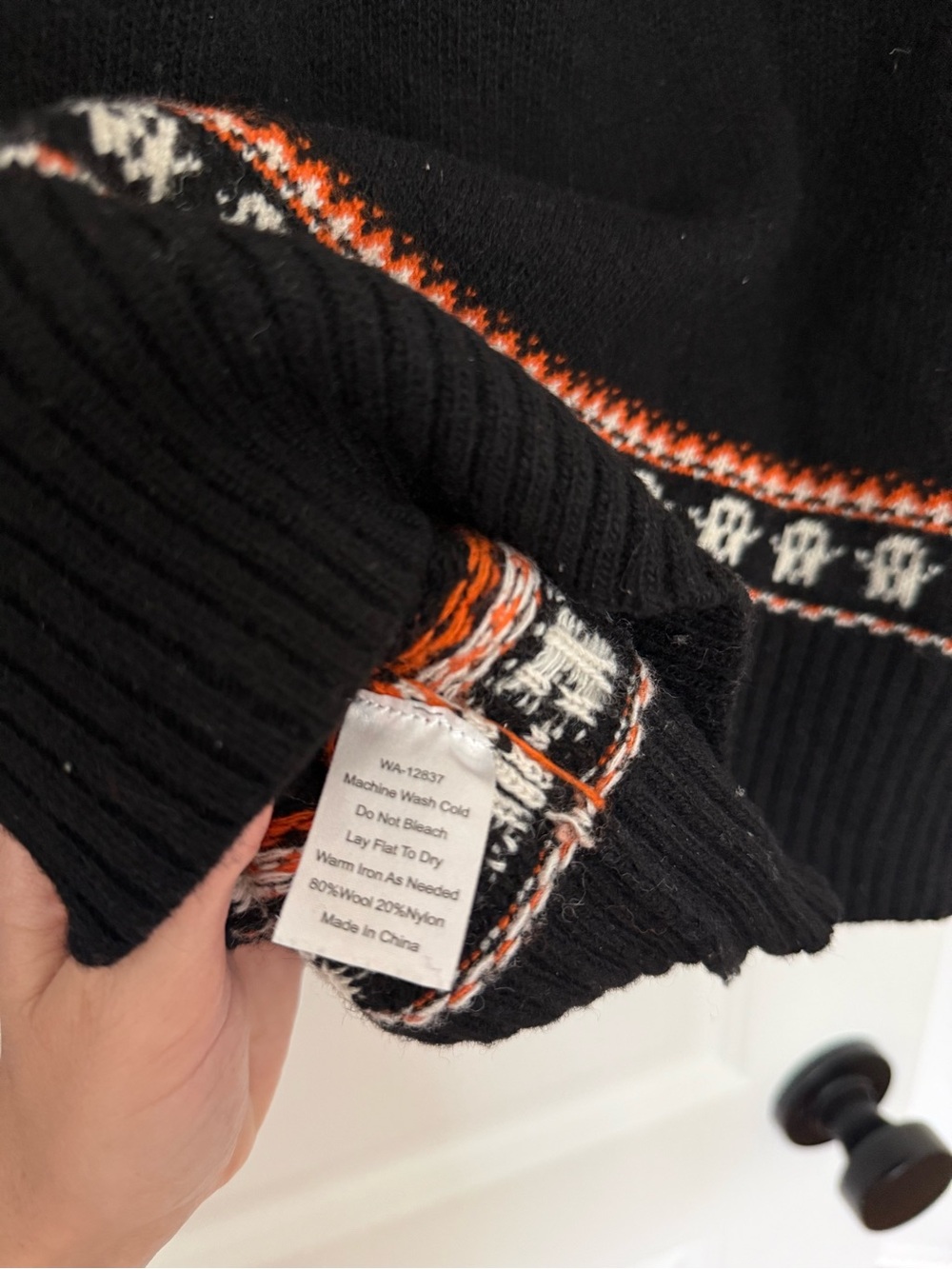 Kiel James Patrick Spooky Halloween Pumpkin Ghost Skeleton Sweater Black Orange - Picture 5 of 5
